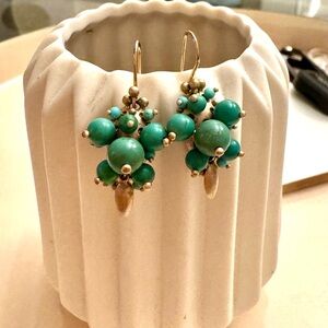 Ted Muehling 10k and Turquoise “Bug Cluster” Drop Earrings